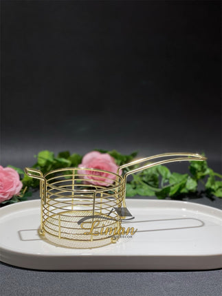 Liman Home Decor - Liman Online Frietenmand 11xH7cm goud Wire Ware