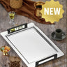 Liman Home Decor - Liman Online Kale RVS Dienblad | Zilver - Zwart