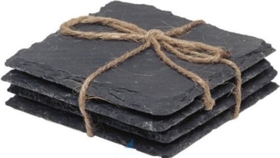 Liman Home Decor - Liman Online Leisteen 4 Delig Glasonderzetter