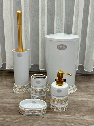 Liman Home Decor - Liman Online LUXE BADSET 5 DELIG GRIJS / GOUD