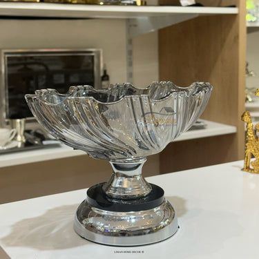 Liman Home Decor - Liman Online LUXE OVAAL SCHAAL ZILVER -S-