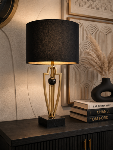 Liman Home Decor - Liman Online Milano Tafellamp Metaal Goud Marmer Voet
