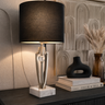 Liman Home Decor - Liman Online Milano Tafellamp Metaal Zilver Marmer Voet