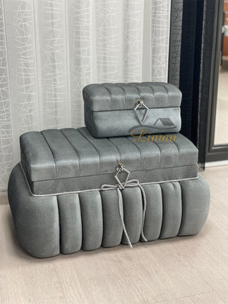 Liman Home Decor - Liman Online Nisa Bruidkisten Grijs