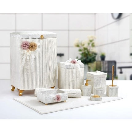 Liman Home Decor - Liman Online Pileli 10 Delig Wasmandset + Badset Cream