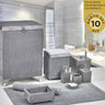 Liman Home Decor - Liman Online Pileli 10 Delig Wasmandset + Badset Grijs