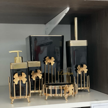 Liman Home Decor - Liman Online SNM LUXE BADSET 5 DELIG GOUD / ZWART