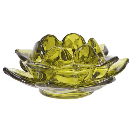 Liman Home Decor - Liman Online THEELICHTHOUDER FLOWER GROEN 11,5X11,5XH