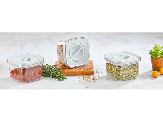 Liman Home Decor - Liman Online VIERKANT 3-Delig Bewaardozen / Voorraadpot 500 ML Met Slot