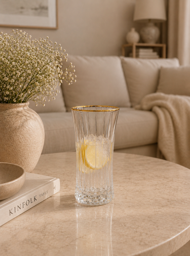 LimanOnline.com - Liman Home Decor Exclusief Isik Gold Longdrink glas | 6 Delig