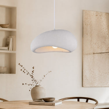 LimanOnline.com - Liman Home Decor Japandi Hanglamp Ø 60 cm Vaduz Wit Steenlook