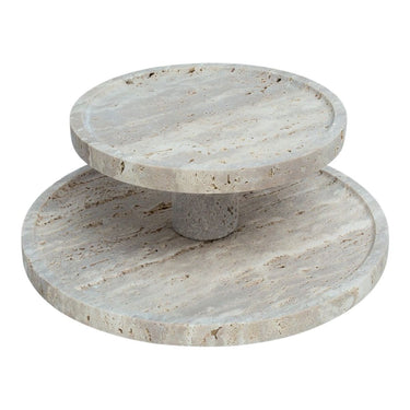LimanOnline.com - Liman Home Decor TRAVERTINE ETAGÈRE 2-LAAGS | Ø20 - Ø28 CM