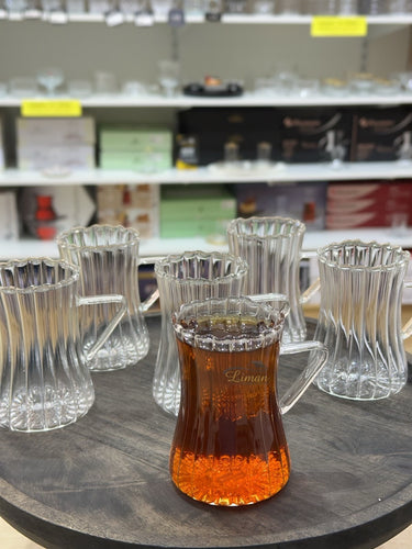 MLX Ribbled Line Borosilikat Theeglazen 6 Delig 200 ml