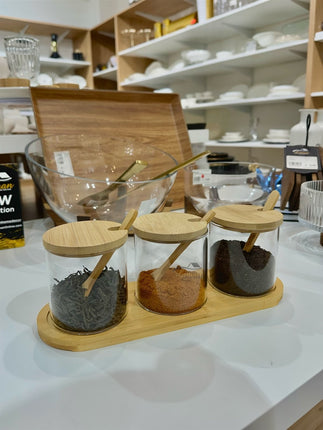 MULEX 3 delige voorraadpotten met lepel