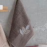NURPAK Nurpak Pırıltı Yaprak Handdoek 30 x 50 Cm | Antraciet