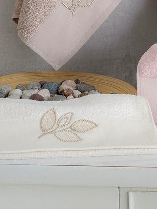 NURPAK Nurpak Pırıltı Yaprak Handdoek 30 x 50 Cm | Wit