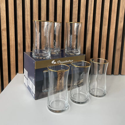 PASABAHCE Pasabahce Heybelli Golden Touch Drinkglazen 345cc 6 Delig
