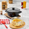 polochef Emaille - Frituurpan 24 Cm | Zwart