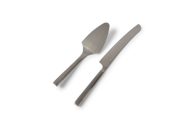 S & P Taartschep en mes set zilver Equip