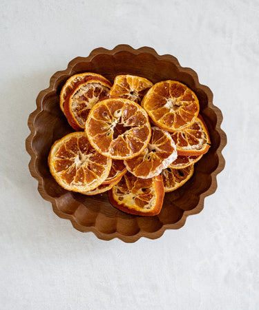 ZH Acacia houten serveerschaal geribbeld | 20 cm