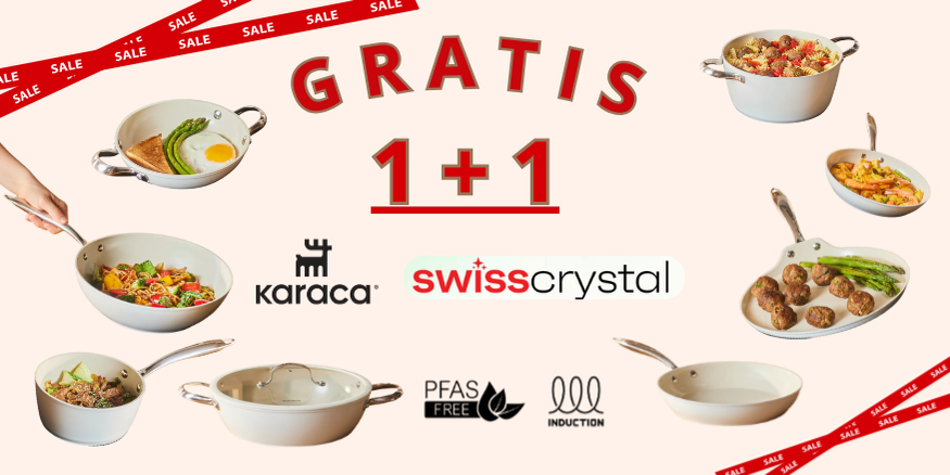 Karaca Swiss Crystal Anti Kleef - Pfas vrij 1+1 korting pannen