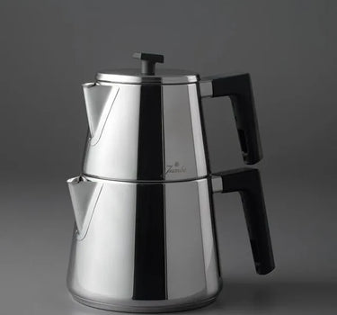 Jumbo Dynamic Steel Teekannen-Set | Authentische türkische Teekanne aus Edelstahl (1,0 / 1,9 Liter)
