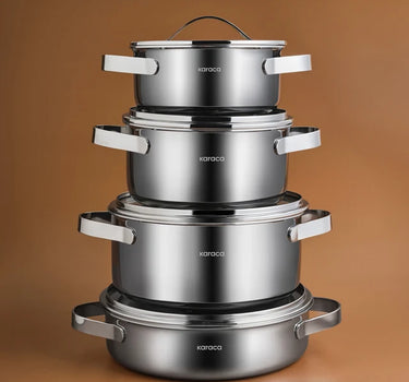 Karaca 3 Ply Culinara 8-Piece Cookware Set