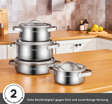 Karaca 3 Ply Culinara 8-Piece Cookware Set