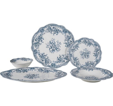 Sapphire Flora 25 Parça Yemek Takımı | 6 Kişilik | Vintage Mavi (Fleury – Cyril)

