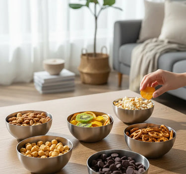 Silvera ( Aura ) RVS Dip- / Snackschalen Ø9 cm ( 6 Delig )