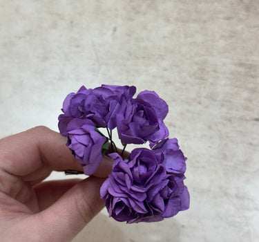 Peper Flower Kunstmatige bloemen – Set van 6 Paars met Steel voor Bruidsboeketten, Tafeldecoratie, Bloemstukken, Feesten, Babyshowers en Woondecoratie