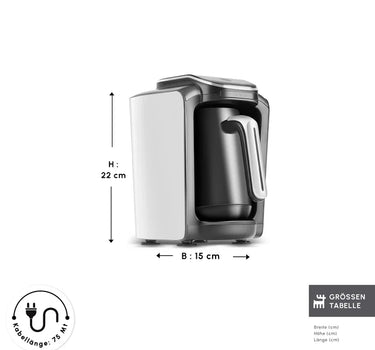 Karaca Hatır Neo Turkse Koffiemachine met Melk – Porcelain White