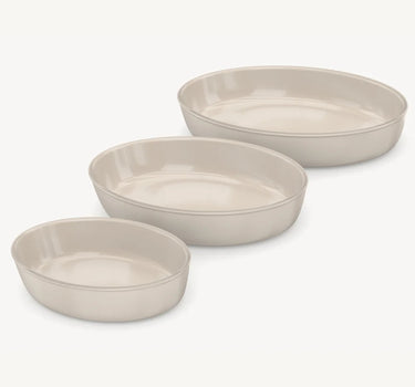 Ovale ovenschalen beige | Set van 3
