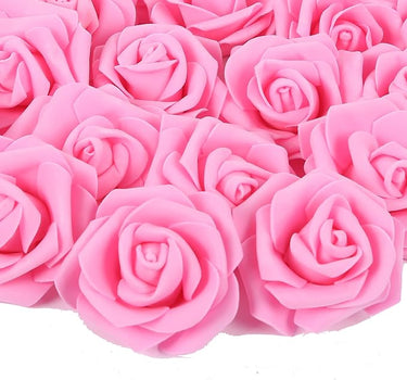 Kunstmatige rozenbloemkoppen – 6 stuks Roze kunstrozen van schuim voor doe-het-zelf bruidsboeketten, tafeldecoraties, bloemstukken, feesten, babyshowers en woondecoratie (zonder steel, Roze).