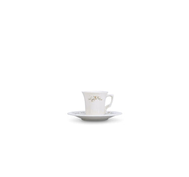 Flower Retro Brown Esoresso- / mokkaset 12-Delig | 6-Persoons