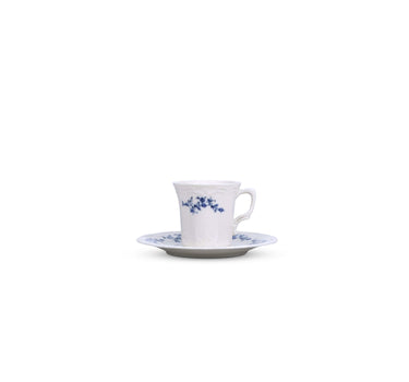 Flower Retro Blue Cappuccino-/Nescafé-Set 12-teilig | Für 6 Personen