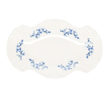 Serveerschaal 39x25cm Blue flower Retro
