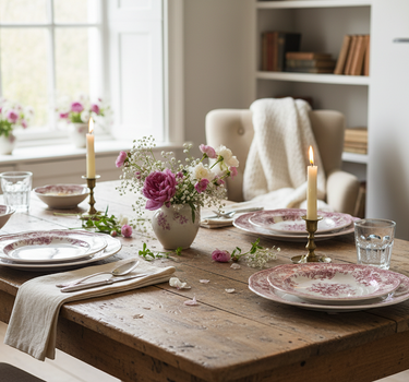 Rose Flora Serviesset 25 Delig | 6 Persoons Vintage ( Fleury - Cyril )