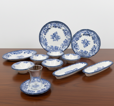 New Vintage Ontbijtset Navy | 20 delig / 6 persoons