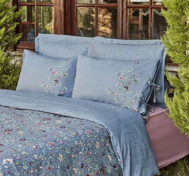 Karaca Ansey 100% Turkse Katoenen Dekbedovertrekset – Tweepersoons, Blauw
