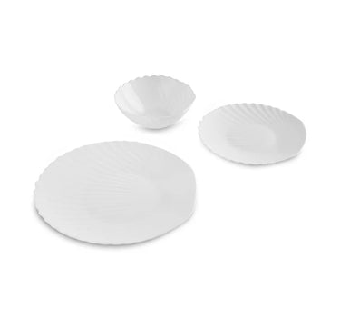 Karaca White Shell Opalglas Servies – 18-delig | 6 personen