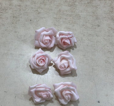 Kunstmatige rozenbloemkoppen – 6 stuks Roze kunstrozen van schuim voor doe-het-zelf bruidsboeketten, tafeldecoraties, bloemstukken, feesten, babyshowers en woondecoratie (zonder steel, Roze).