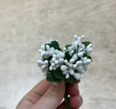 12 stuks bloemenst - nepbloemen -decoratie -mini-bloemen-CREAM- WHITE-planten-knutselen - krans