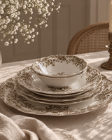 Brown Flora Geschirrset 25-teilig | Für 6 Personen | Vintage (Fleury – Cyril)