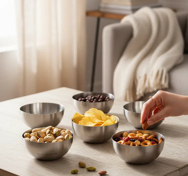 Silvara (Aura) Bols à dip / snacks en acier inoxydable Ø9 cm (Lot de 6)