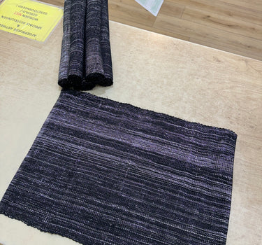 Placemat set 6 delig zwart - zilver