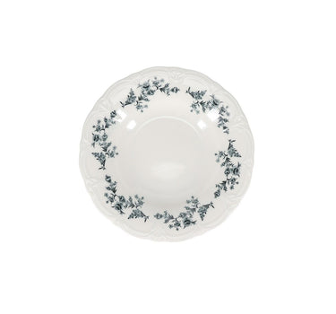 Diep bord 23,5/14xH4cm black flower Retro