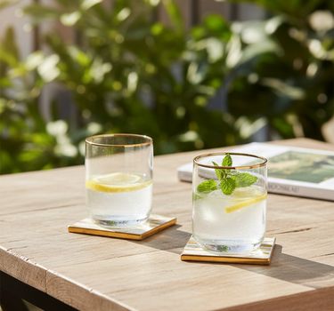 Pasabahce Iconic Golden Touch Drinkglazen 280cc 6 Delig
