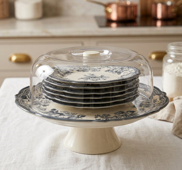 New Vintage Anthracite Cake Set, 8-Piece | Service for 6 (Cake Serving Set)

