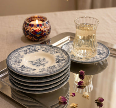 New Vintage Antrasit Çay Tabağı | 6 Parça